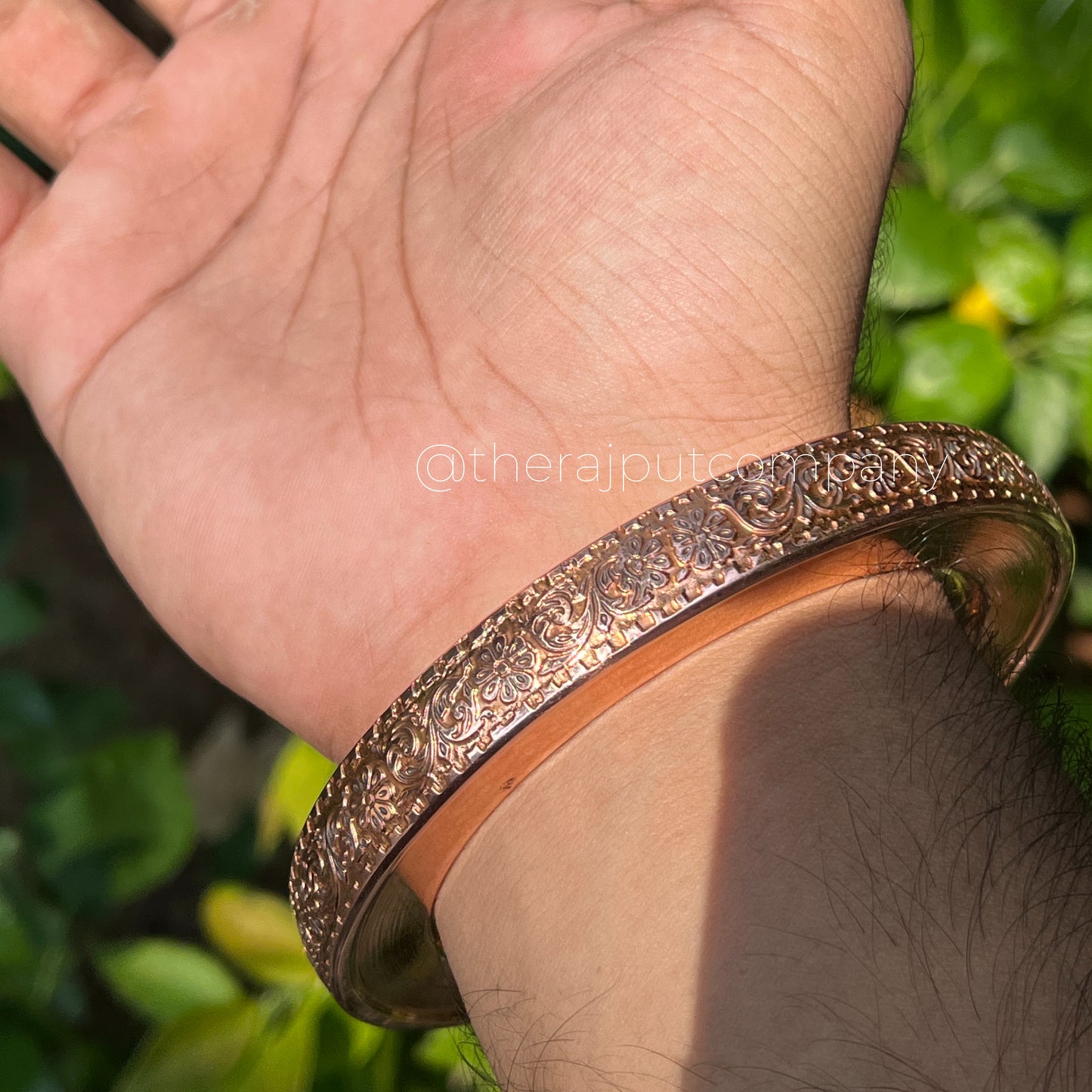 Copper Handengraved Kada 12mm