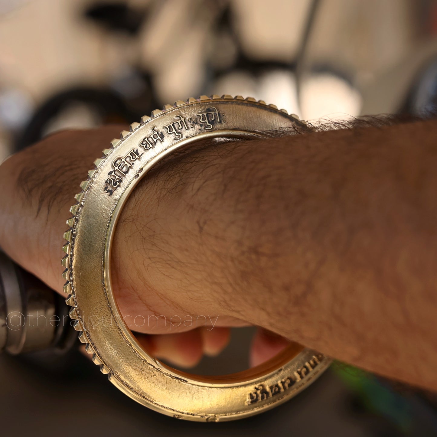 Custom Text Handmade Brass Kada