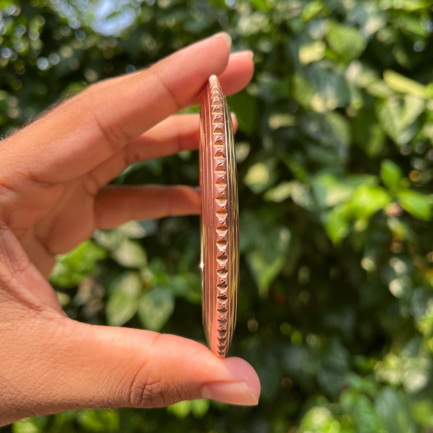 Copper Knurled Spiked Kada