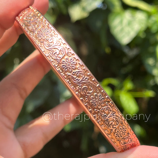 Copper Handengraved Kada 12mm