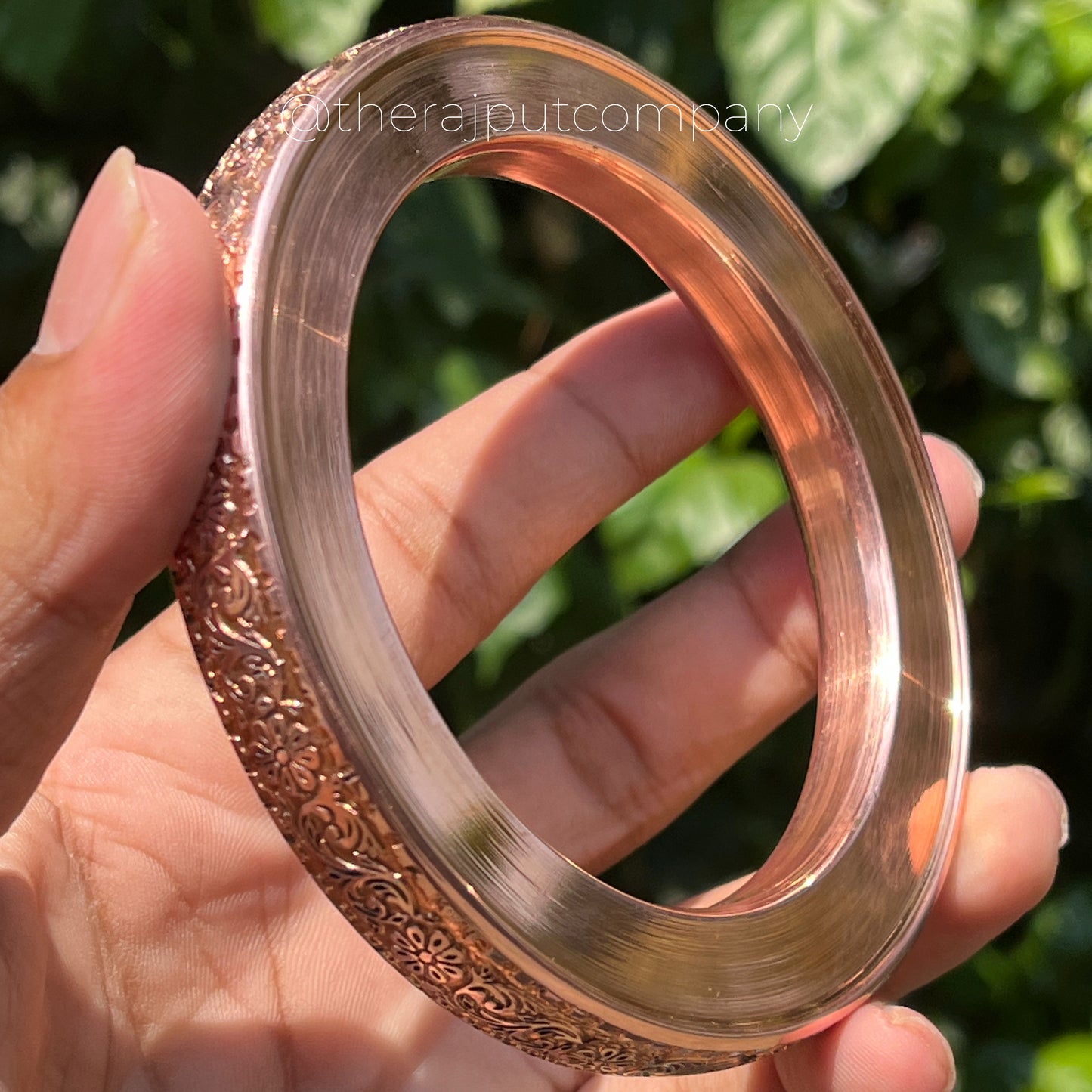 Copper Handengraved Kada 12mm