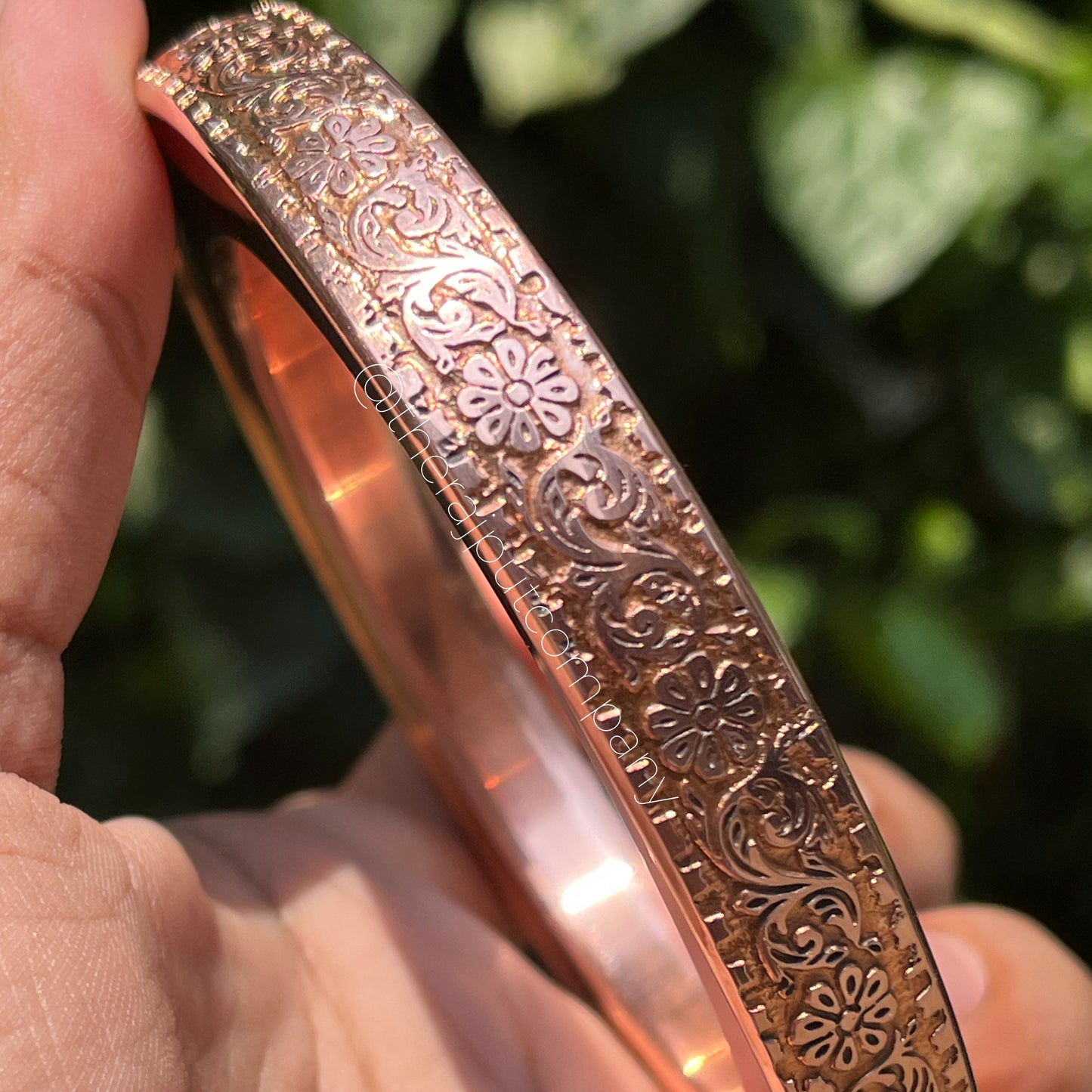 Copper Handengraved Kada 12mm