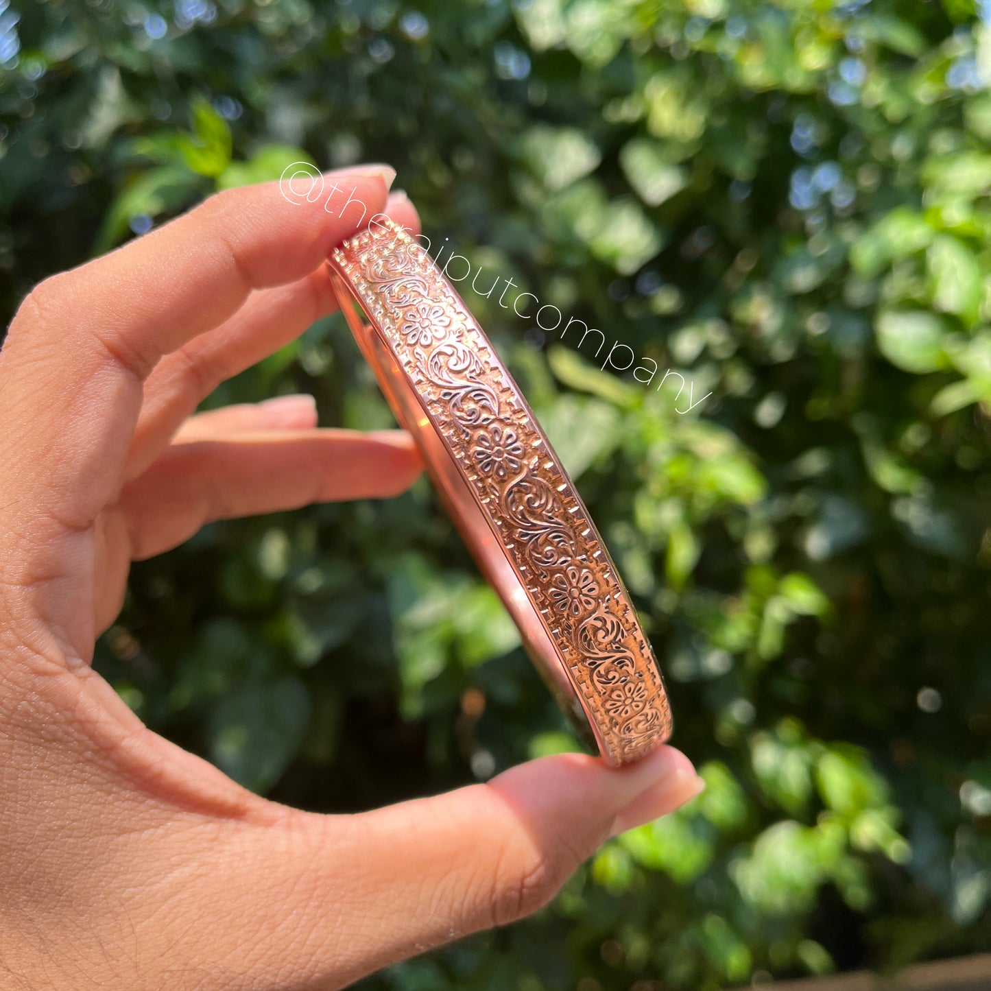 Copper Handengraved Kada 12mm