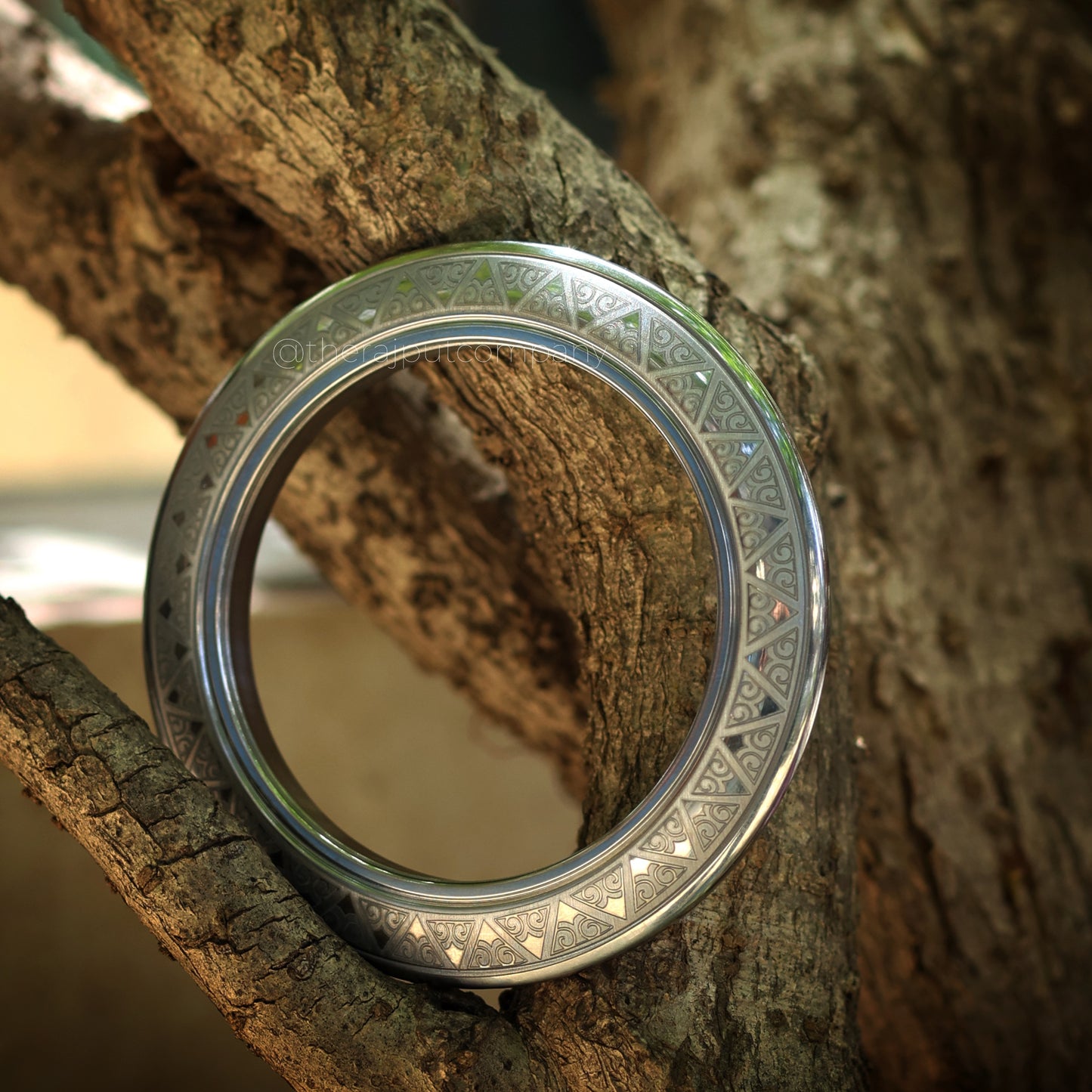 Engraved Titanium Kada (Without Spikes)