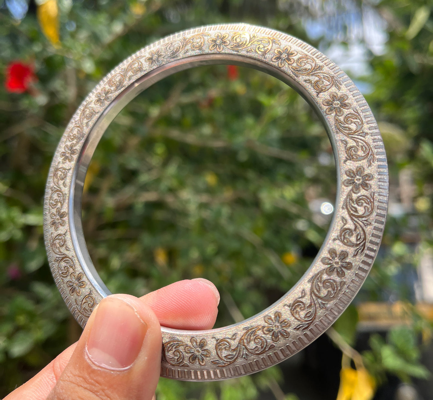 Steel Floral Chakri Kada