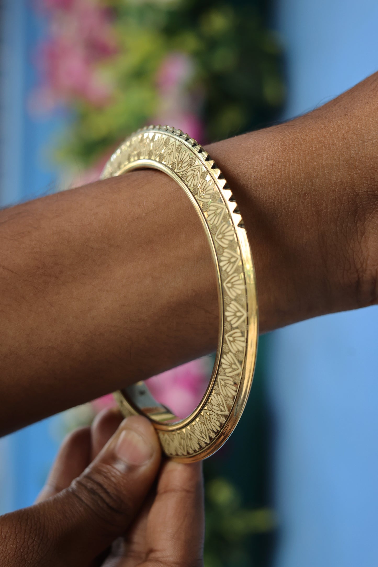 Brass Half Spiked Petal Kada